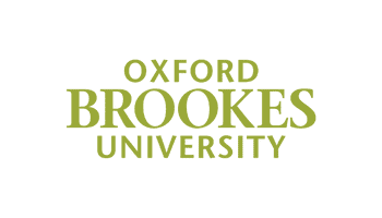 Oxford Brookes University logo with bold, uppercase green text stacked in three lines on a transparent background.
