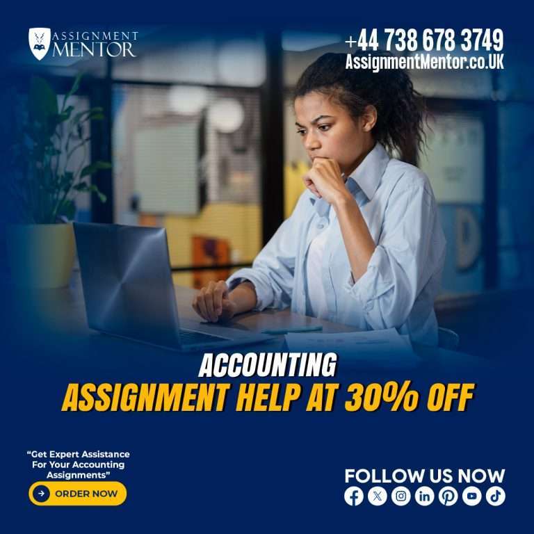 Accounting assignment help from Assignment Mentor, offering accurate, well-explained, and understandable solutions to both simple and complex accounting problems, ensuring success in your classes and high grades."