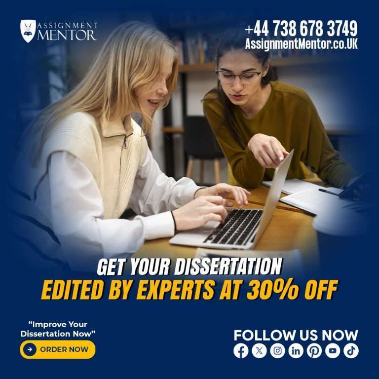 Dissertation writing service from Assignment Mentor UK, offering expert help with time management, research, and writing to ensure your dissertation meets high academic standards, reducing stress and boosting your confidence for academic success.