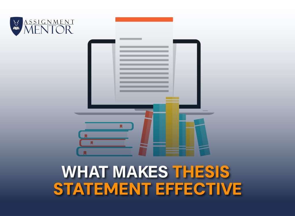 Diagram showing parts of an effective thesis statement