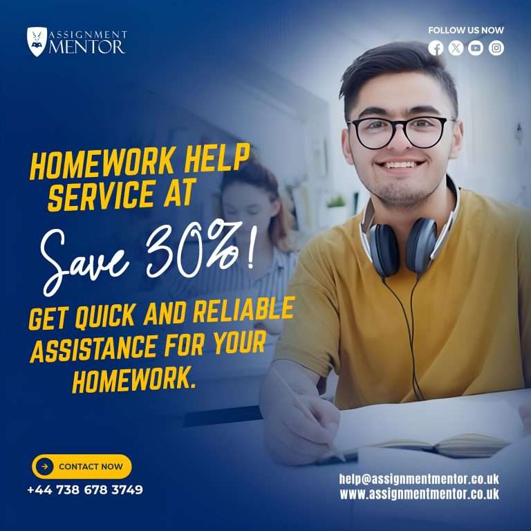 Get professional homework help services with a 30% discount! High-quality solutions delivered on time. Boost your grades!