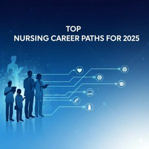 A nurse exploring top nursing career paths in 2025, focusing on growth, opportunities, and healthcare advancements.