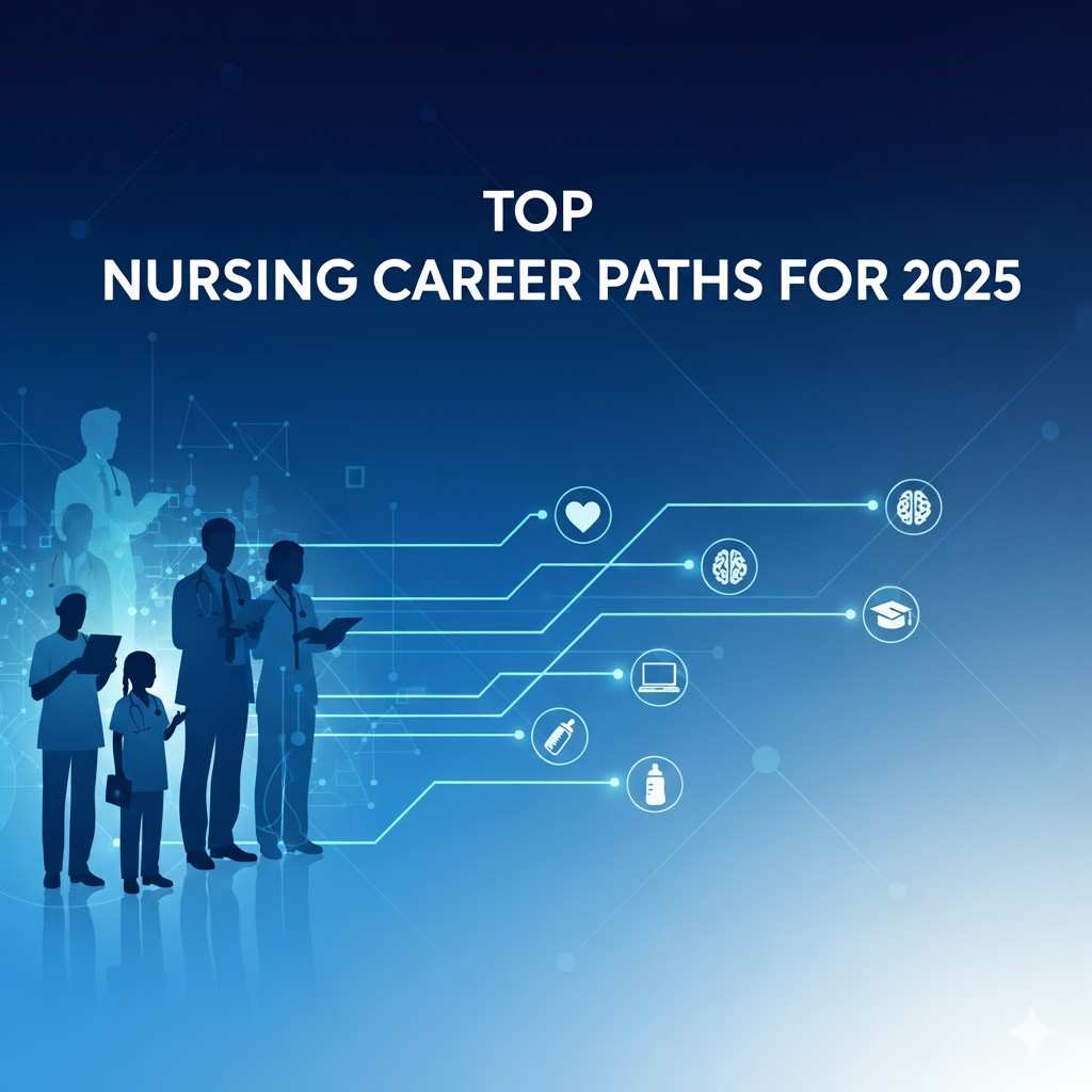 A nurse exploring top nursing career paths in 2025, focusing on growth, opportunities, and healthcare advancements.