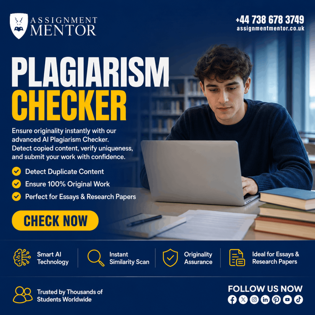 Assignment Mentor Plagiarism Checker tool detecting duplicate content and ensuring originality