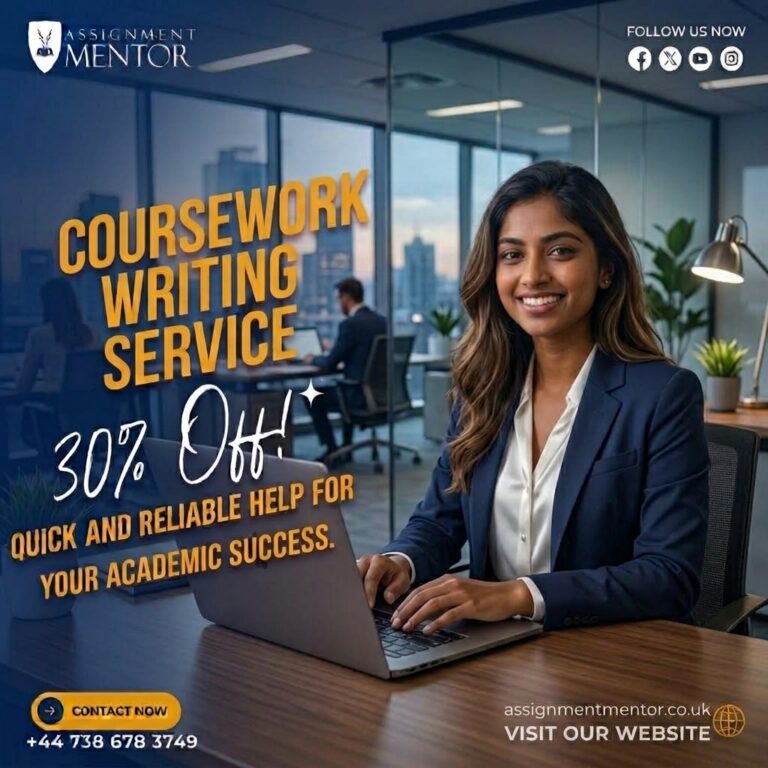Coursework Assignment Help by AssignmentMentor, providing professional academic support for students with a 30% discount.