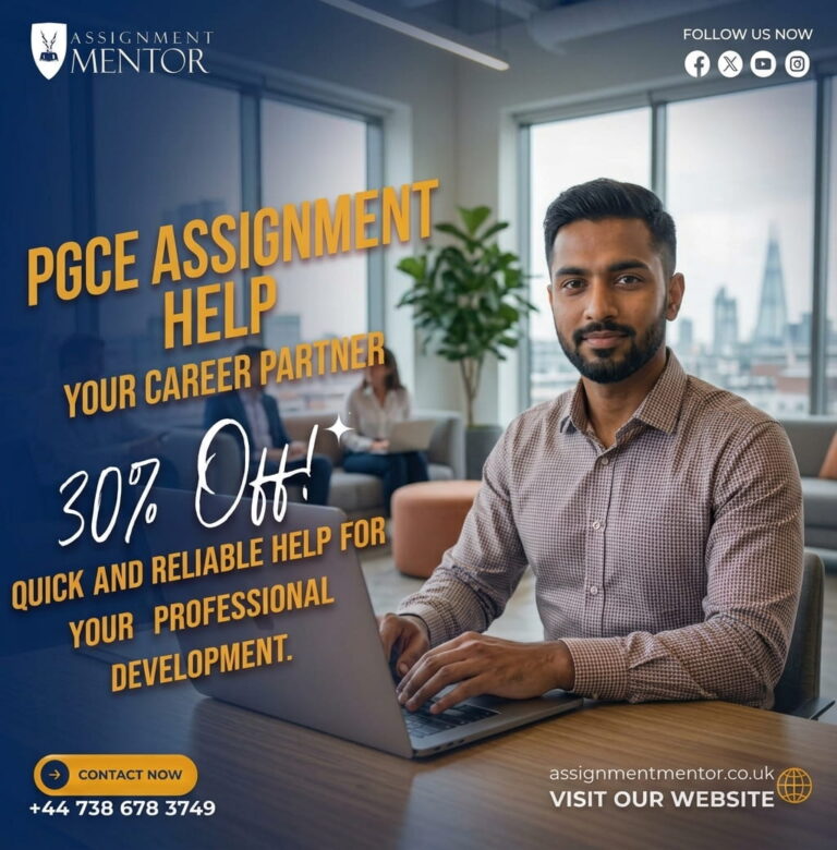 PGCE Assignment Help by AssignmentMentor, providing professional academic support for PGCE students with a 30% discount.