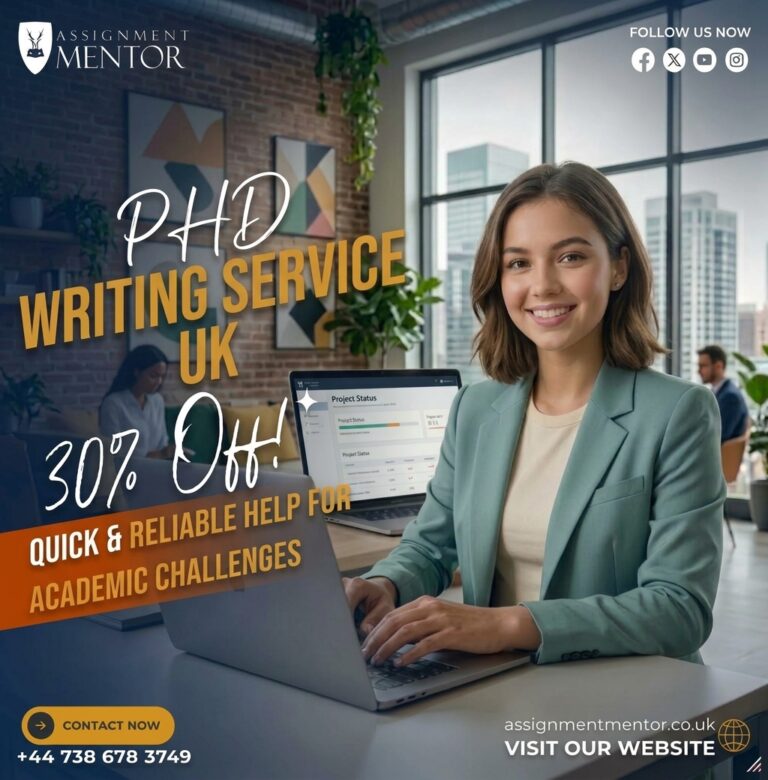 PhD Writing Service by Assignment Mentor, providing professional academic writing support for doctoral students with a 30% discount.