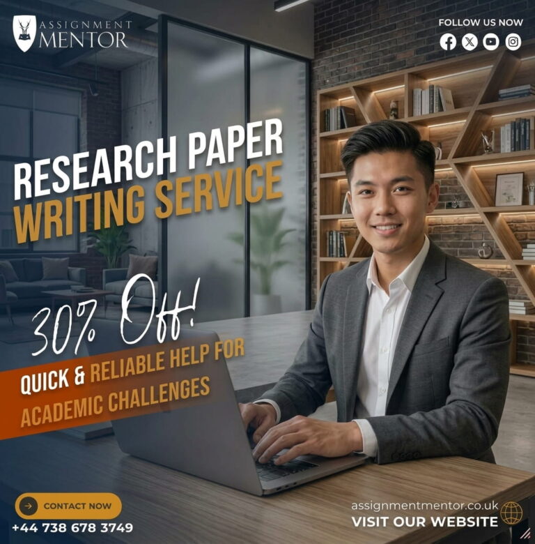 Research Paper Writing Service by AssignmentMentor, providing professional academic writing support for students with a 30% discount.