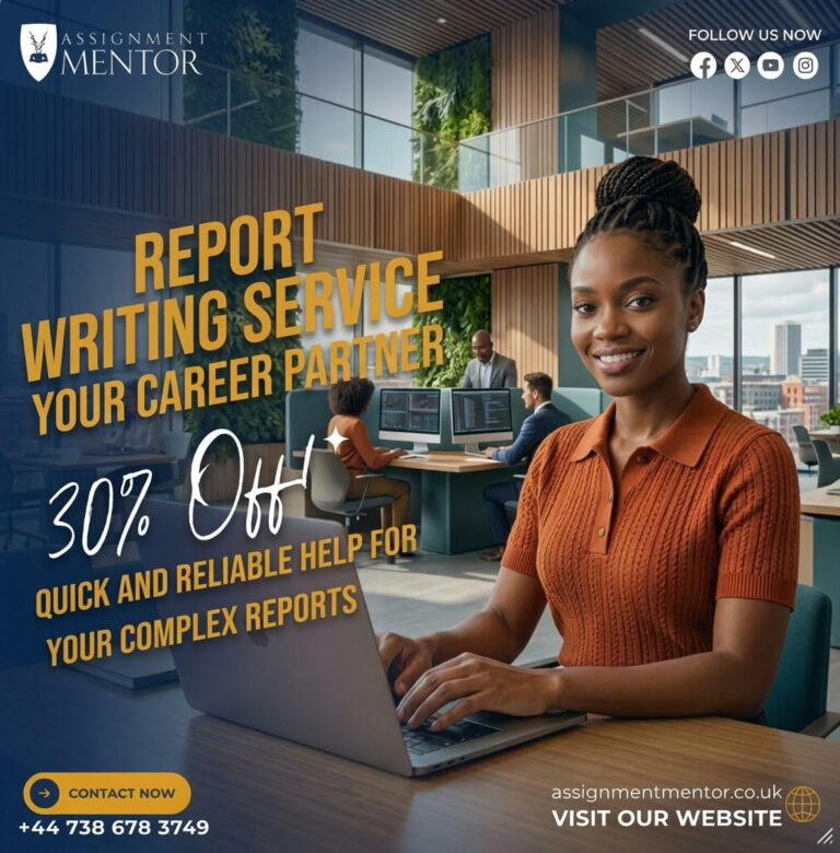 Report Writing Service by AssignmentMentor, providing professional academic writing support for students with a 30% discount.